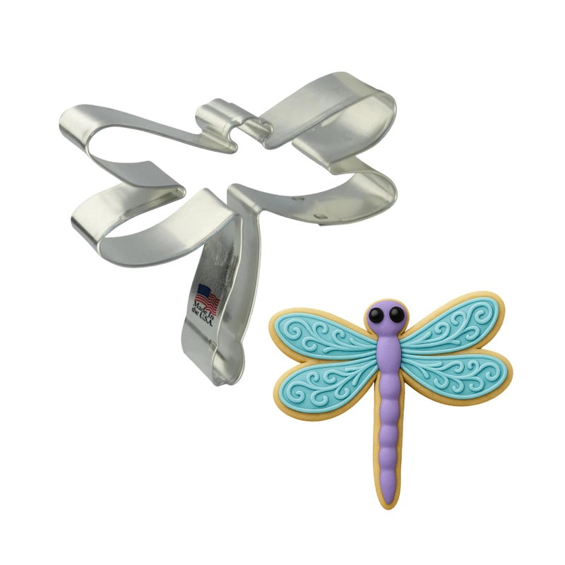 Foose Cookie Cutter 7 Piece Insect 3.5 in Dragonfly, 4.25 in Caterpillar, 3 in Ladybug, 4.5 in Butterfly, 3.5 in Grasshopper, 4.25 in Snail, 3.25 in Mushroom - USA Made - Image 3